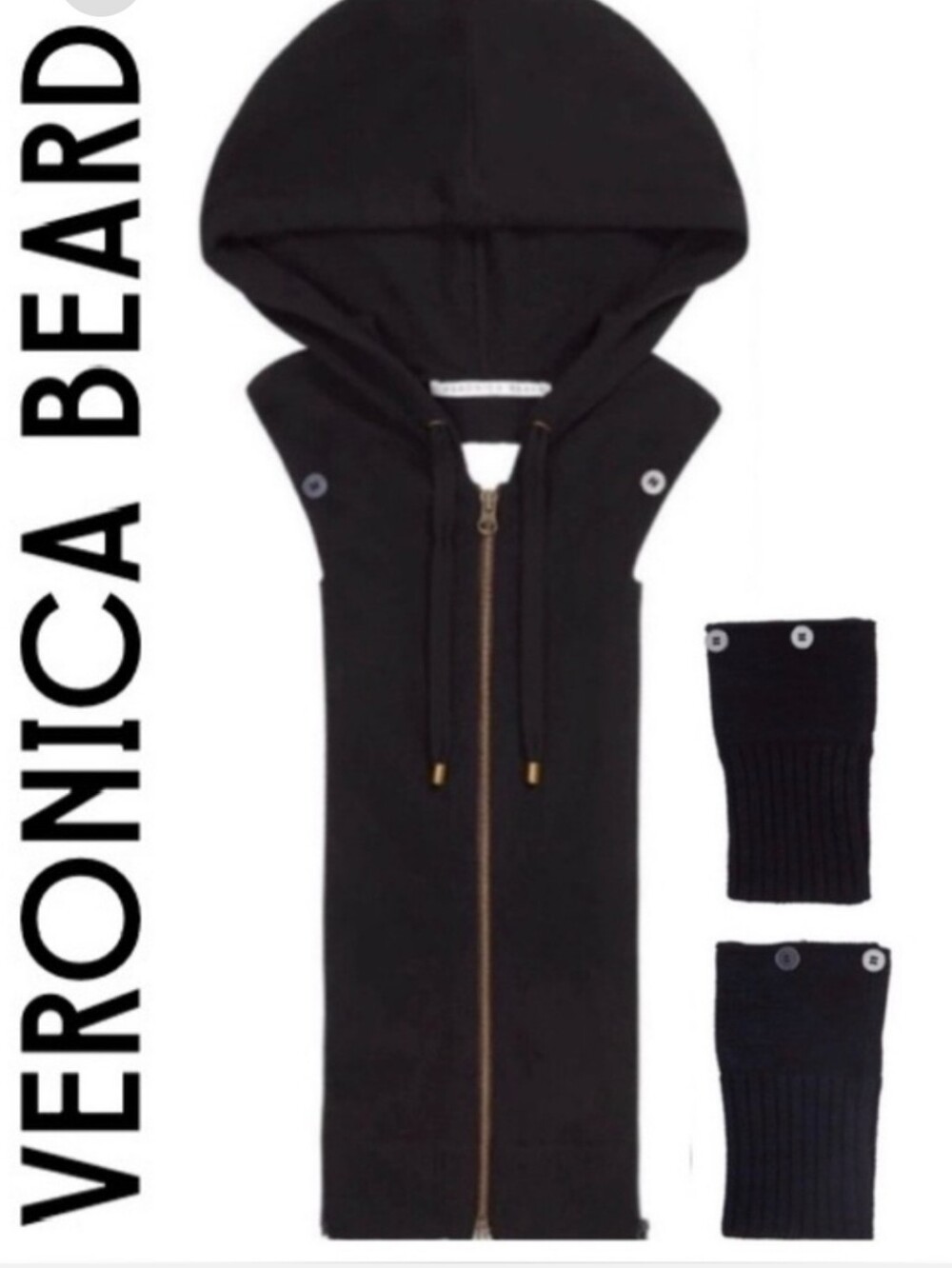 Veronica Beard Cashmere Hoodie Dickie With Cuffs Sz 00-14 NWT